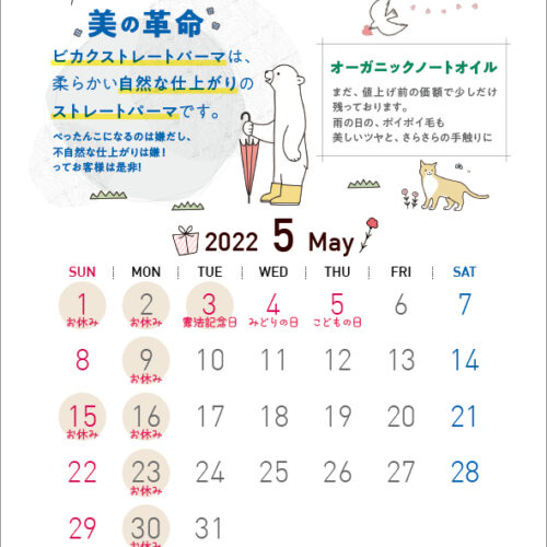 ５月中のご予約まだいけますよ～