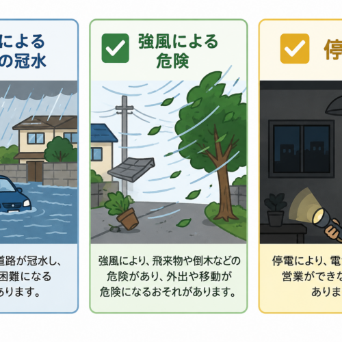 台風接近に伴うお知らせ